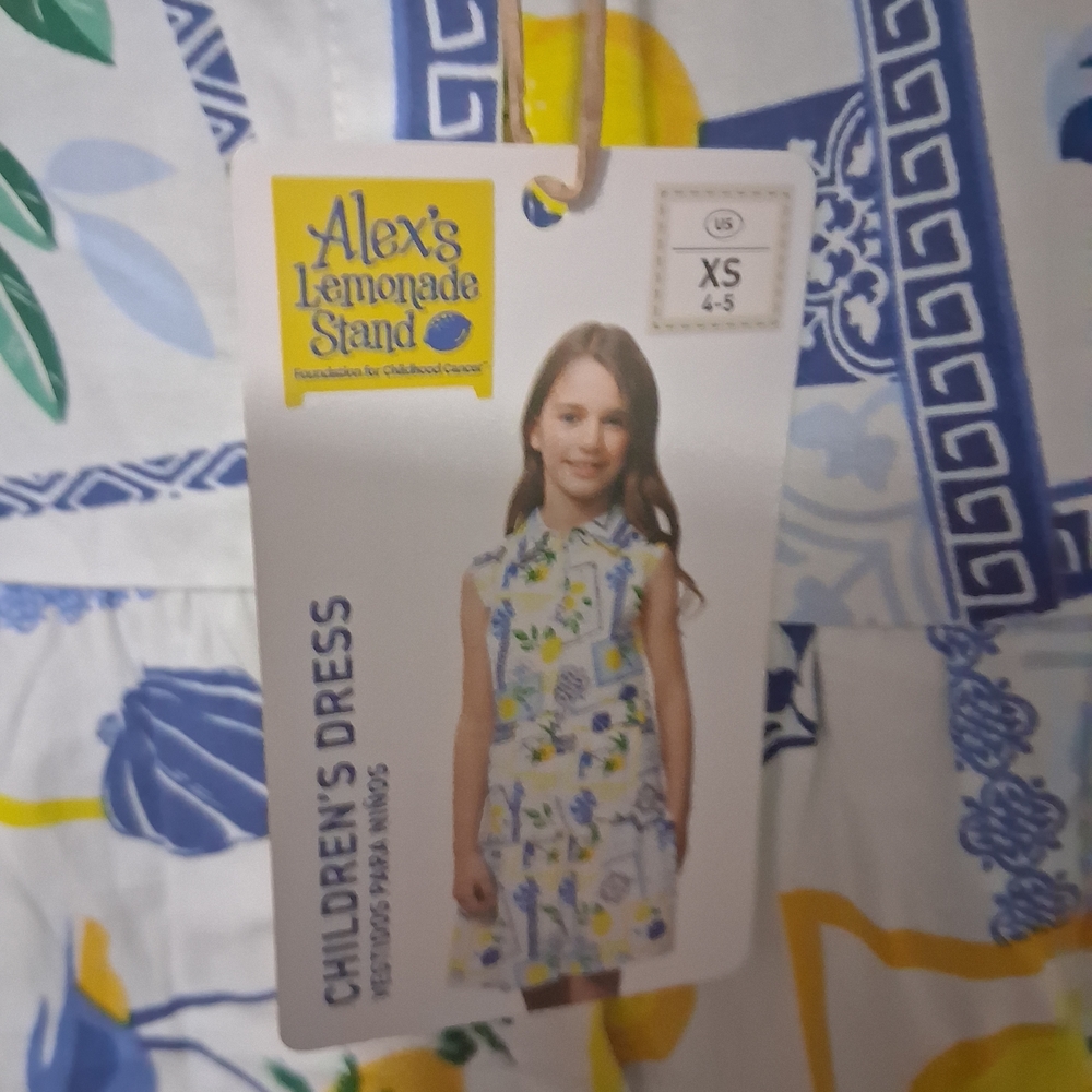 Kids Casual Dress with Lemon and Shell Print - Picture 2 of 4